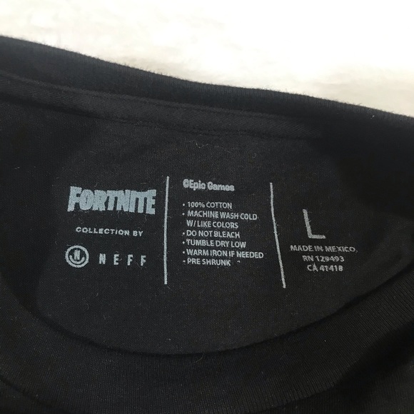 NWT NEFF FORTNITE RAGNAROK black mask face shirt L - Picture 6 of 13